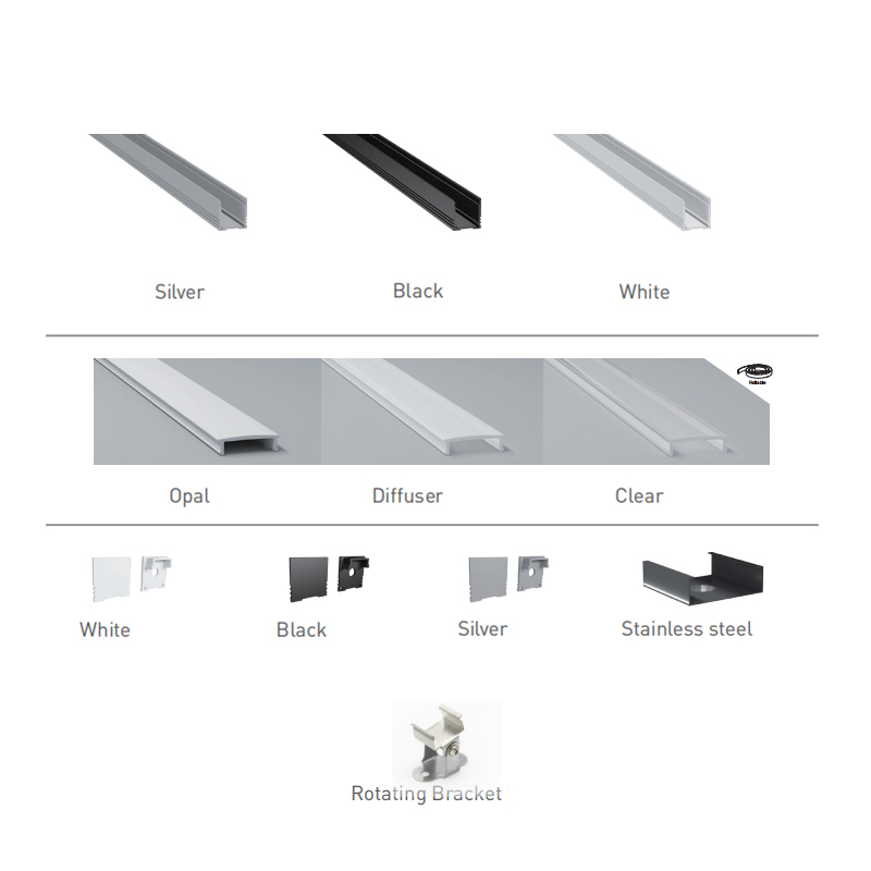 Aluminum U Channel Light Diffuser For 15mm Double Row LED Strips Aluminum U Channel Light Diffuser For 15mm Double Row LED Strips